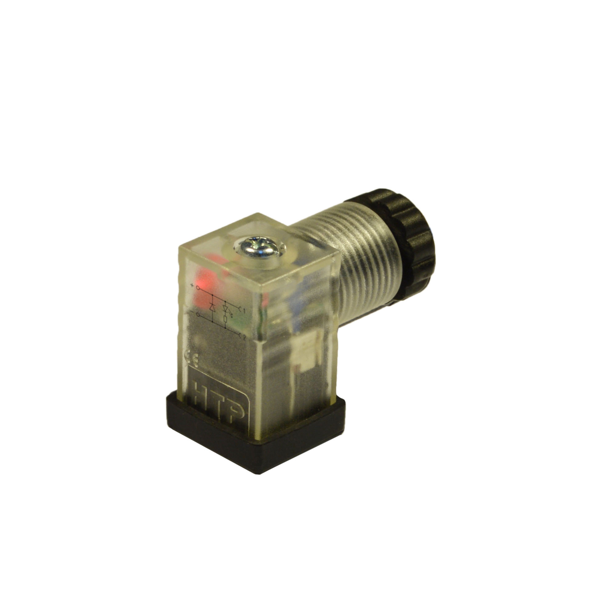 Industrial standard(typeC)field attachable,2p+PE(h.6),red LED+diode,24VDC,PG7